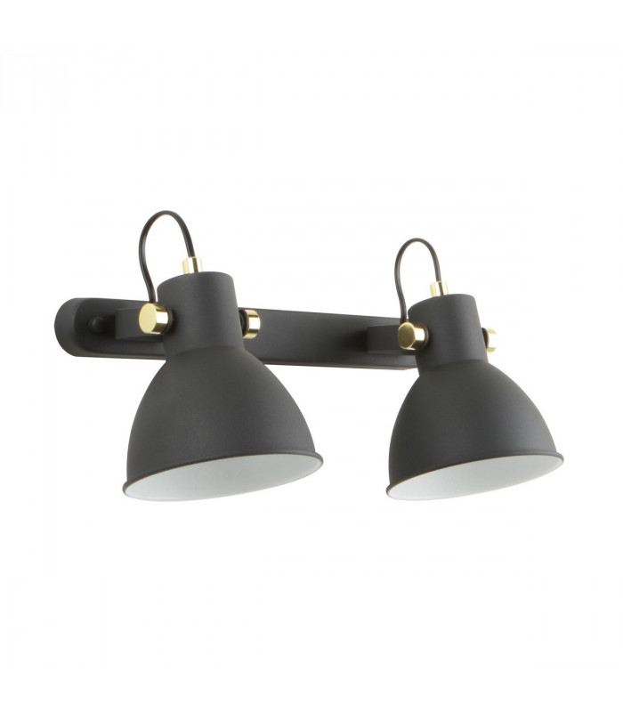 Delta Twin Ceiling Spotlight Matt Black Clear White 2x E27
