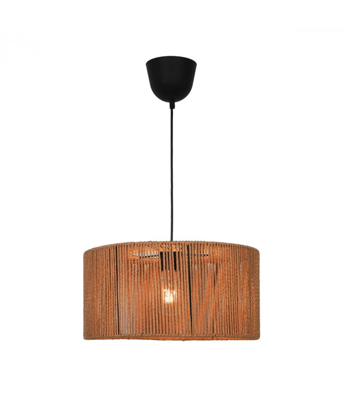 Maori Cylindrical Pendant Ceiling Light Black 1x E27