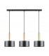 Leo Bar Pendant Ceiling Light Matt Black Gold 3x E27