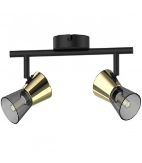 Cento Twin Ceiling Spotlight Matt Black Gold 2x G9