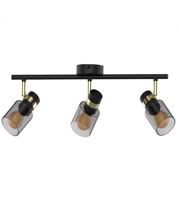 Asti Ceiling Spotlight Bar Matt Black Gold 3x E14