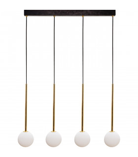Ali Bar Pendant Ceiling Light Black Gold 5x G9