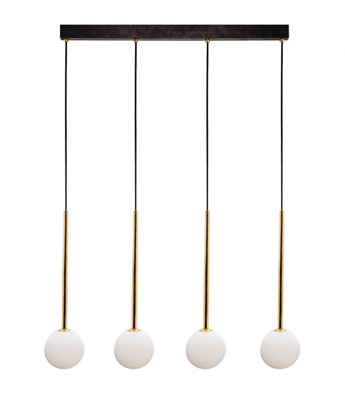 Ali Bar Pendant Ceiling Light Black Gold 5x G9