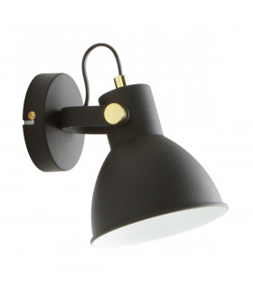 Delta Dome Wall Lamp Matt Black Clear White 1x E27