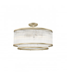 Sergio Cylindrical Ceiling Light Matt Gold Glass 6x E14