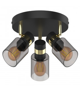 Asti Ceiling Spotlight Clusters Matt Black Gold 3x E14