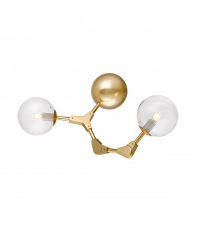 Deimos Globe Ceiling Light Matt Gold 2x G9