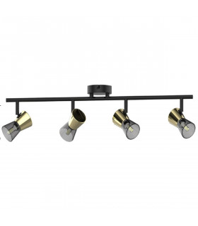 Cento Ceiling Spotlight Bar Matt Black Gold 4x G9