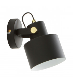 Draco Single Spotlight Matt Black Gold White 1x E27