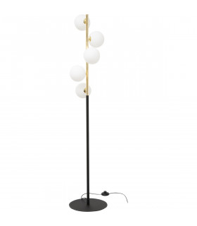 Ali Multi Arm Floor Lamp Black Gold 5x G9