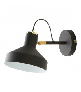 Sigma Dome Wall Lamp Matt Black Clear White 1x E27