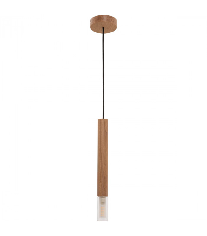 Madera Slim Pendant Ceiling Light Wood 1x G9