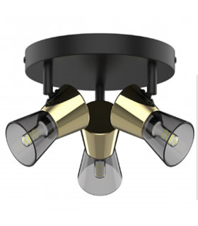 Cento Ceiling Spotlight Clusters Matt Black Gold 3x G9