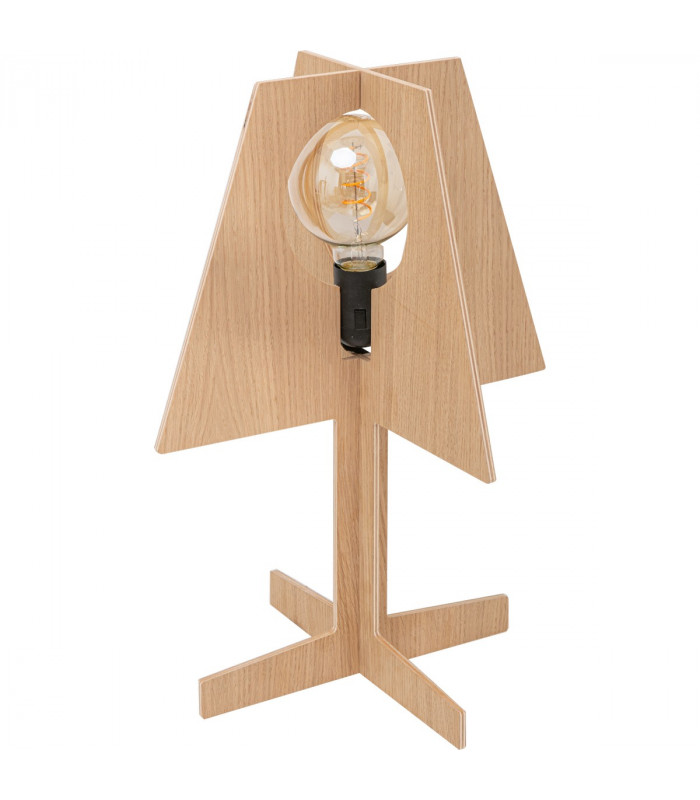 Oak Table Lamp Wood 1x E27