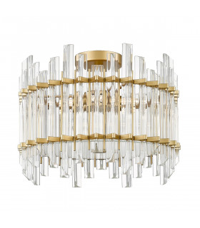 Alexandria Ceiling Light Gold Glass 6x G9