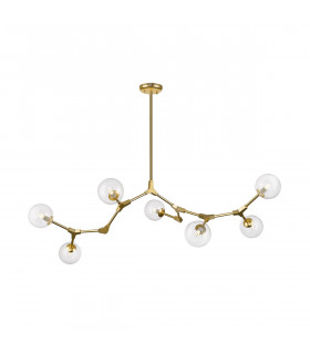Deimos Globe Pendant Ceiling Light Matt Gold 7x G9