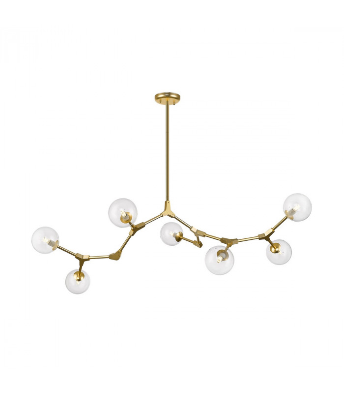Deimos Globe Pendant Ceiling Light Matt Gold 7x G9
