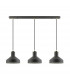 Sigma Bar Pendant Ceiling Light Matt Black Clear White 3x E27