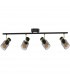 Asti Bar Pendant Ceiling Light Matt Black Gold 4x E14