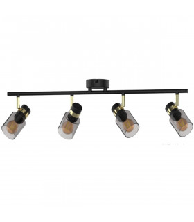 Asti Bar Pendant Ceiling Light Matt Black Gold 4x E14