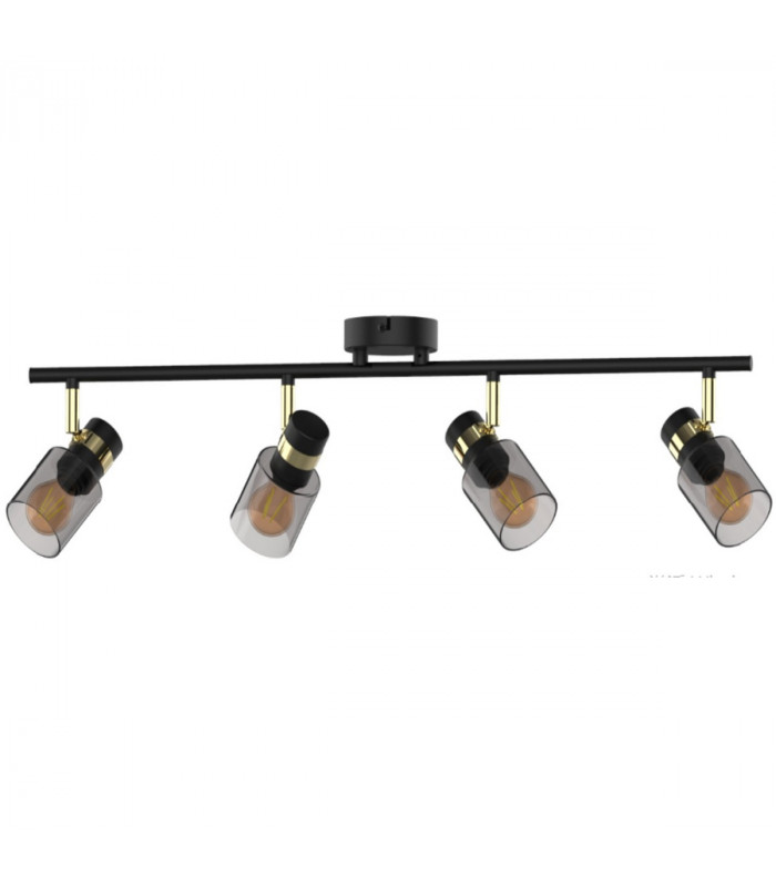 Asti Bar Pendant Ceiling Light Matt Black Gold 4x E14