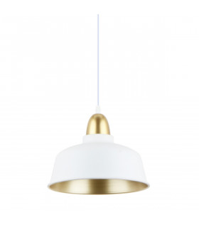Mensa Dome Pendant Ceiling Light Matt White Gold 1x E27