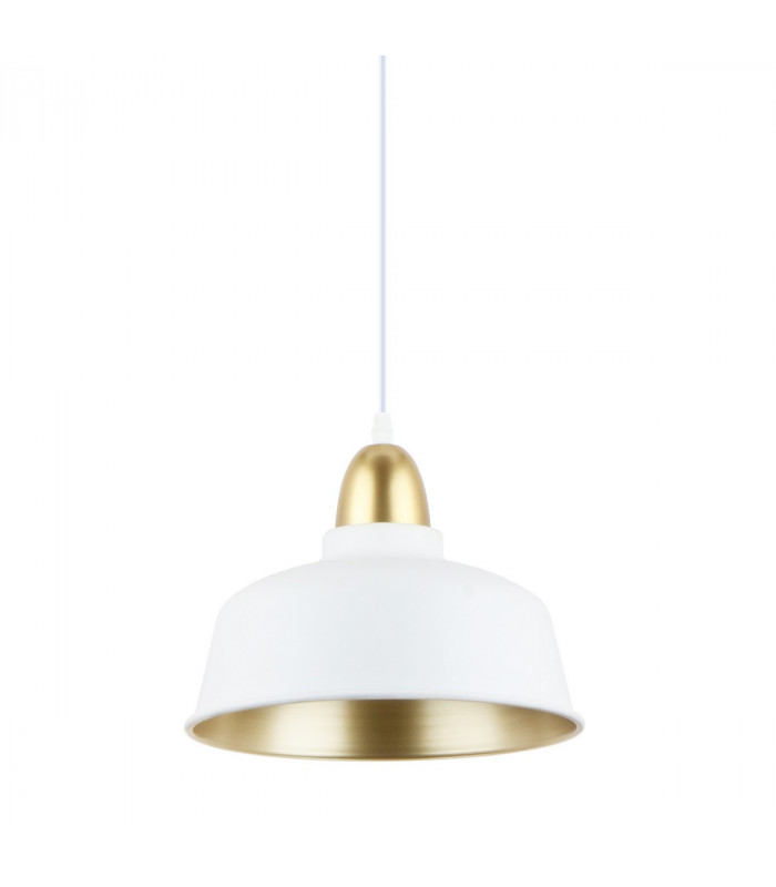 Mensa Dome Pendant Ceiling Light Matt White Gold 1x E27