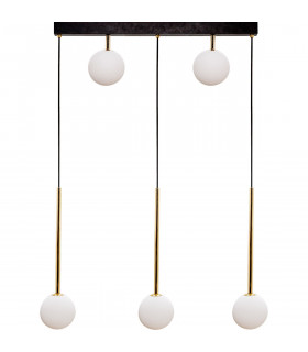 Ali Long Short Bar Pendant Ceiling Light Black Gold x G9