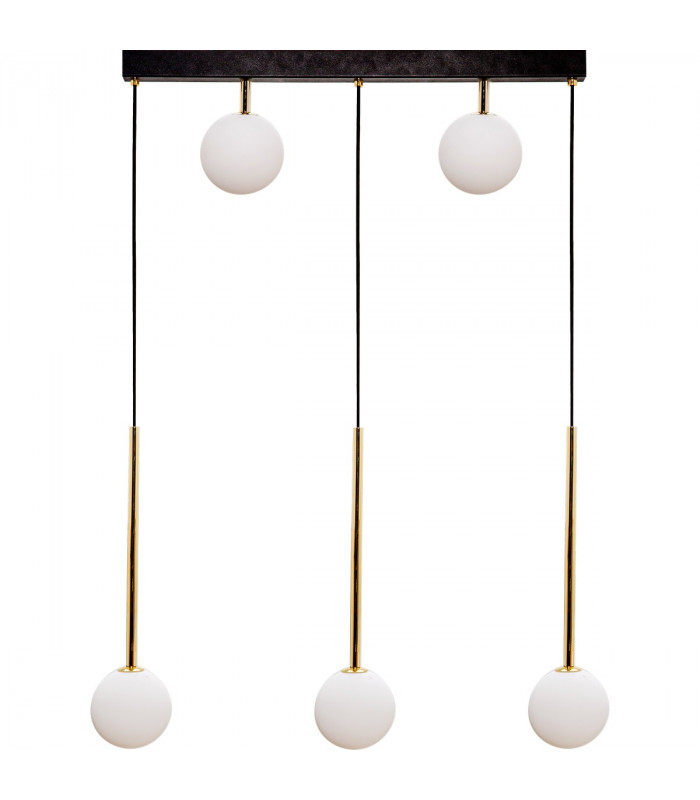 Ali Long Short Bar Pendant Ceiling Light Black Gold x G9