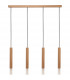 Madera Bar Pendant Ceiling Light Wood 4x G9
