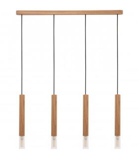 Madera Bar Pendant Ceiling Light Wood 4x G9