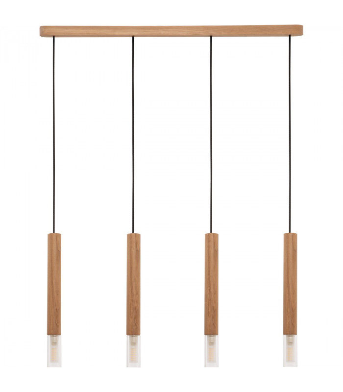 Madera Bar Pendant Ceiling Light Wood 4x G9