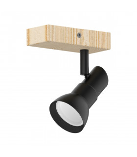 Triest Single Spotlight Matt Black Wood 1x GU10