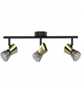 Cento Ceiling Spotlight Bar Matt Black Gold 3x G9