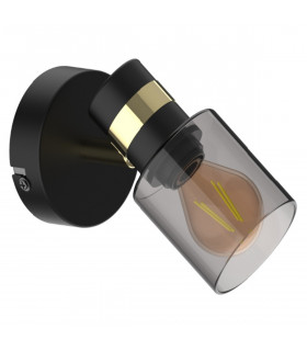 Asti Single Spotlight Matt Black Gold 1x E14