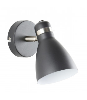 Delta Single Spotlight Matt Black Satin Nickel White 1x E27