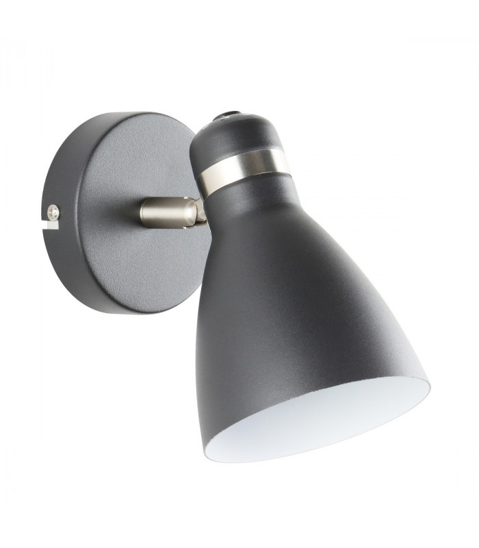 Delta Single Spotlight Matt Black Satin Nickel White 1x E27