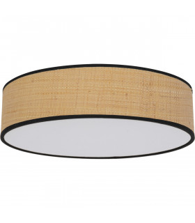 Maori Cylindrical Ceiling Light Black White 2x E27