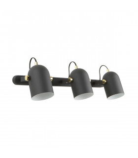 Aries Ceiling Spotlight Bar Matt Black Gold White 3x E27