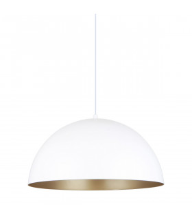 Vela Dome Pendant Ceiling Light Matt White Gold 1x E27