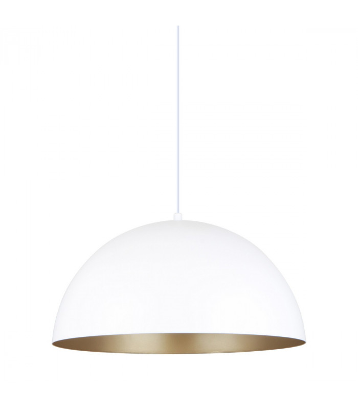 Vela Dome Pendant Ceiling Light Matt White Gold 1x E27