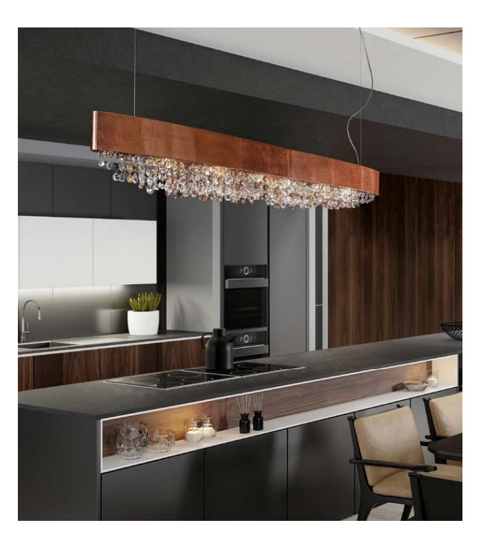 Ola Ceiling Large 160cm Island Glass Pendant - 3
