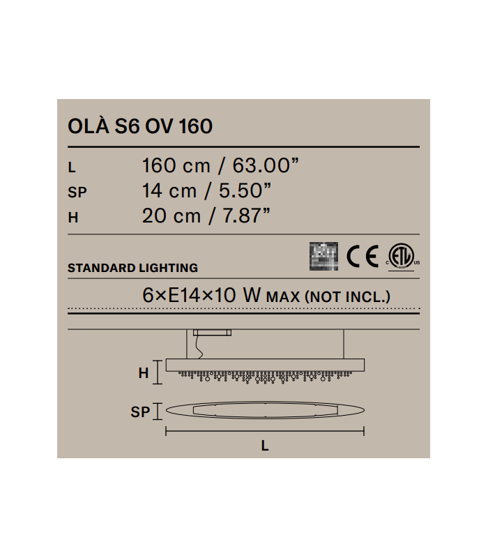 Ola Ceiling Large 160cm Island Glass Pendant - 6