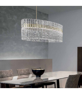Vegas LED Glass Bar Pendant Champagne Leaf - 1