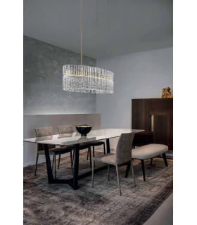 Vegas LED Glass Bar Pendant Champagne Leaf - 2