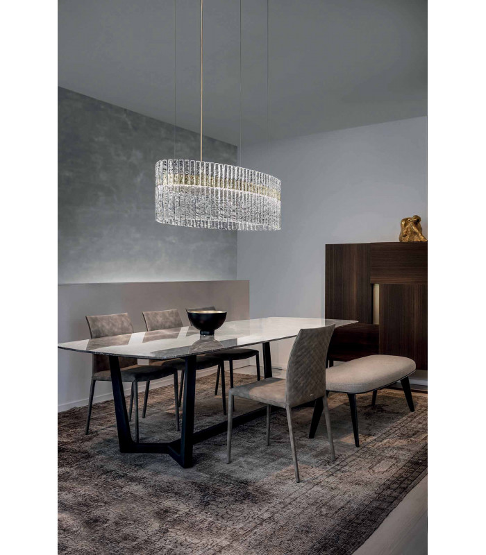Vegas LED Glass Bar Pendant Champagne Leaf - 2