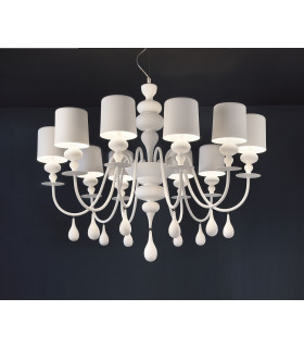 Eva Ceiling Large 110cm Pendant 10 x E14 Matt White EVA-S10-V95
