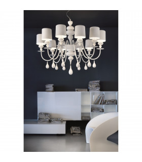 Eva Ceiling Large 110cm Pendant 10 x E14 Matt White - 2