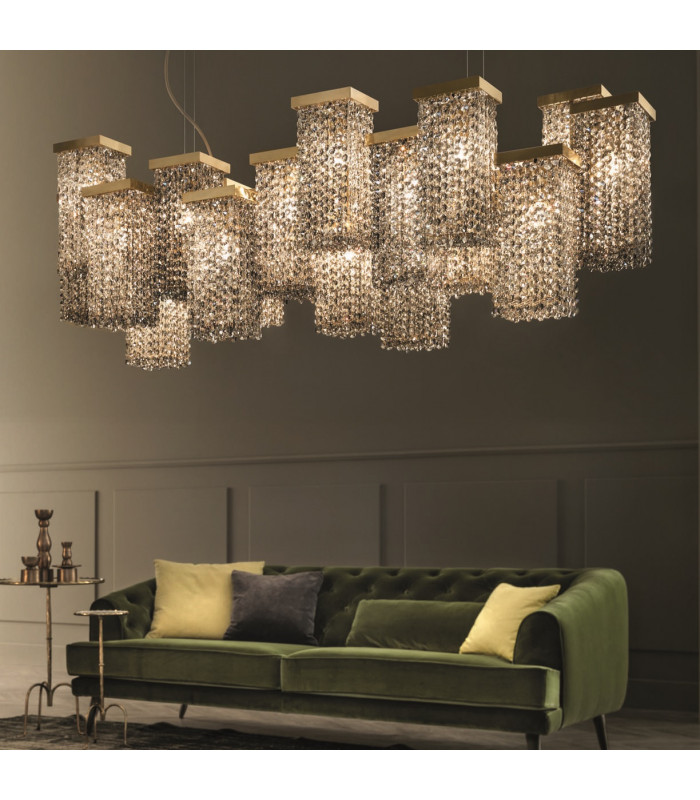 Masiero Skyline Crystal Ceiling Pendant SKYLINE-S20