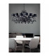 ACANTIA 12 Arm Chandelier Matt Black Cut Crystal Pendants - 2